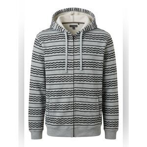 BLACK SCALE SKATEBOARDING HEAVY ZIPPER HOODIE IN GRAY AND BLACK SIZE LARGE